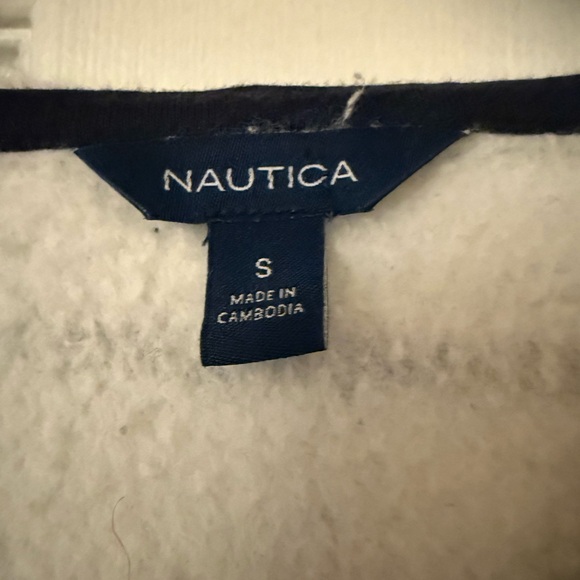 Nautica Women's Striped Hoodie in White & Navy - Picture 6 of 8